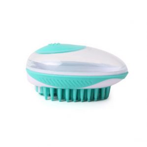 vista lateral de cepillo para baño portátil para perro y gato