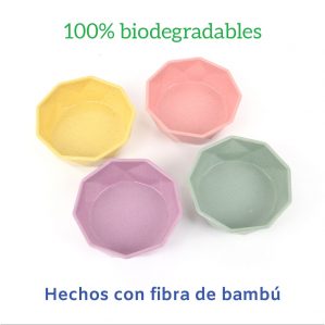 plato para perro y gato biodegradable ecofriendly para mascota 100% biodegradable y hechos con fibra de bambú