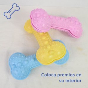 Juguete para mascota de pelota de goma y hueso de juguete para perro genial para colocar premios en su interior
